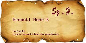 Szemeti Henrik névjegykártya